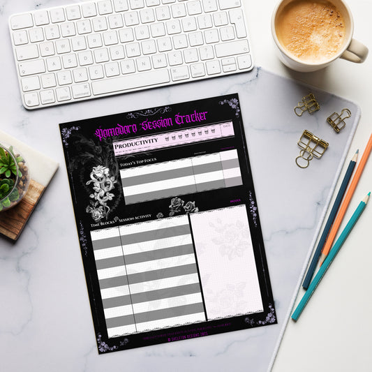 Product mockup for pomodoro session activity tracker