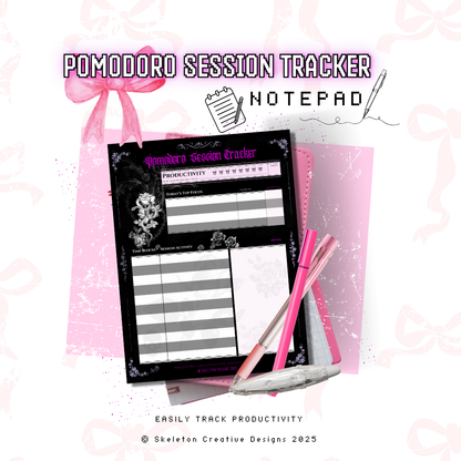 Pomodoro Session Productivity Tracking Notepad 【Habit Tracking Productivity Tool】
